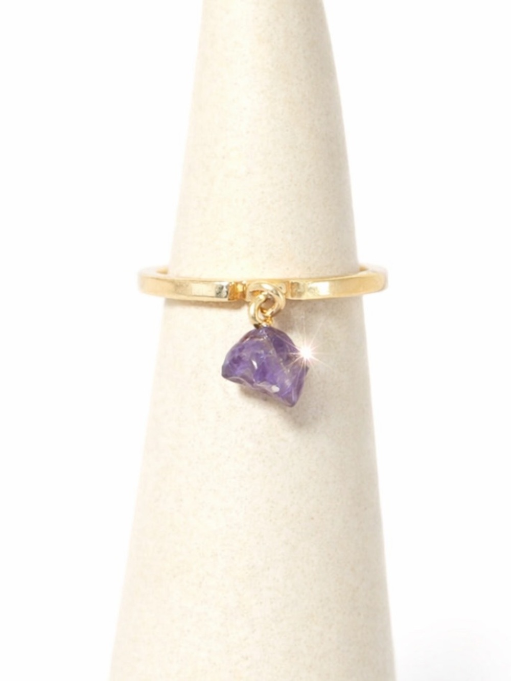 Amethyst dangle ring size 6.75 NWT